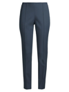 Lafayette 148 Gramercy Stretch Cotton Pants In Baltic Blue