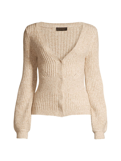 Donna Karan Womens Ribbed Knit Cardigan Sweater In Nocolor