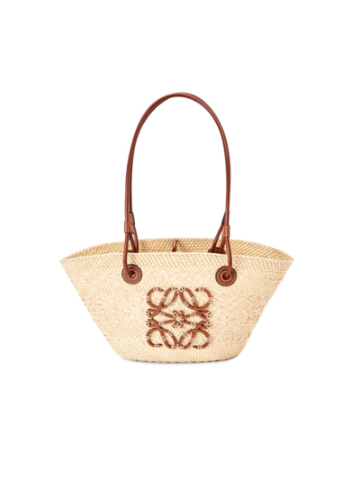 Loewe Women's Small Anagram Raffia Basket Tote In Natural Tan
