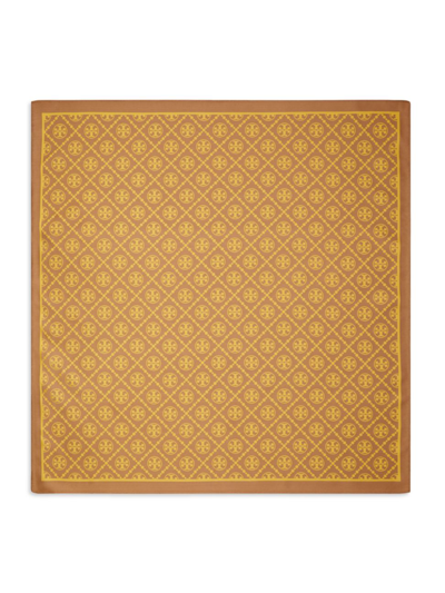 Tory Burch Monogram Two-tone Scarf In Gold / Ant