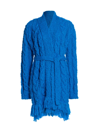 ALEJANDRA ALONSO ROJAS WOMEN'S CABLE-KNIT WOOL-BLEND BELTED CARDIGAN,400015583803