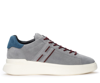 Hogan Man Sneakers Light Grey Size 9 Soft Leather In Grigio