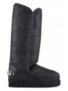 Mou Eskimo 40 In Black Sheepskin In Nero+grigio