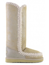 Mou Eskimo 40 In Stone Metallic Sheepskin In Beige