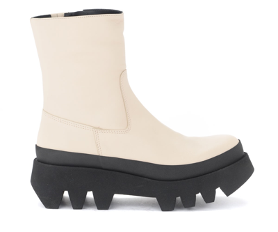 Paloma Barceló Paloma Barcelò Bluma Ankle Boot In Ivory-coloured Leather In White