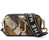Marc Jacobs Snapshot Reptile Embossed Leather Crossbody Bag In Marrone
