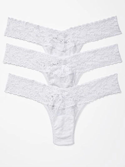 Hanky Panky Signature Lace Low Rise Thong 3-pack In White