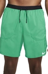 Nike Flex Stride Performance Athletic Shorts In Roma Green/ Roma Green