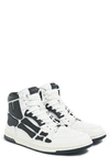Amiri Skel Bones High-top Leather Sneakers In White/ Black