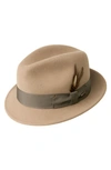 Bailey Tino Snap Brim Wool Fedora In Putty