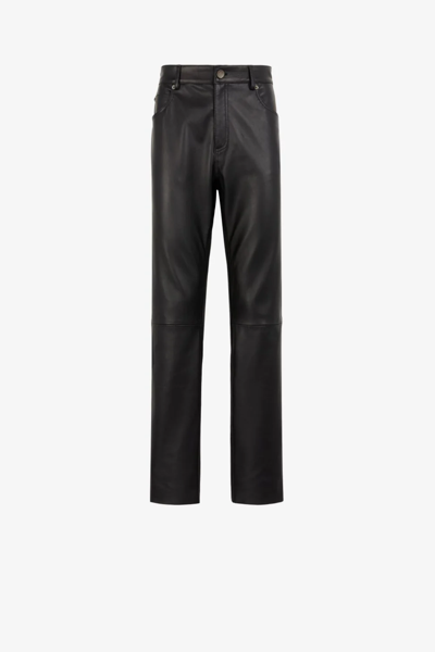 Roberto Cavalli Straight-leg Leather Trousers In Black