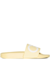 Ferragamo Yellow Gancini Rubber Slides