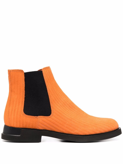 Camper Iman Chelsea Boots In Dark Orange