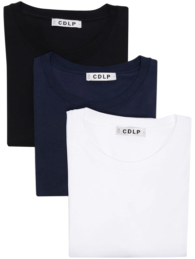 Cdlp Three-pack Crew-neck T-shirts In Black