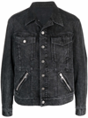 Balmain Zip-pockets Denim Jacket In 黑色