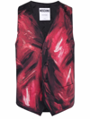 MOSCHINO PAINTERLY-PRINT WOOL WAISTCOAT