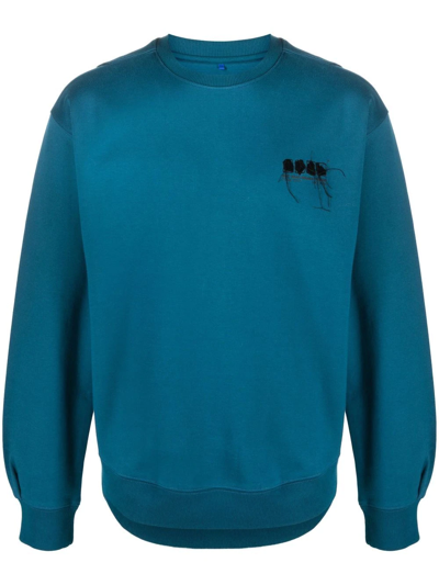 Ader Error Chest Admore Logo Sweatshirt In Blue