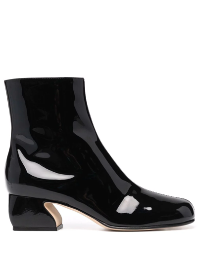 Si Rossi Glossy Leather Boots In Black