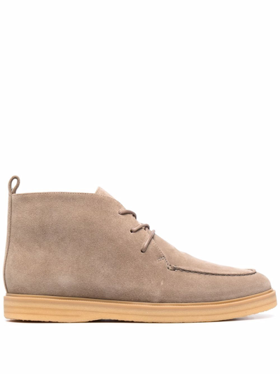 12 Storeez Fur-lined Suede Desert Boots In 中性色