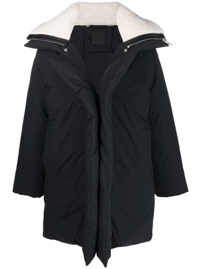 Givenchy Cotton Down Jacket With Shearling Collar In Black