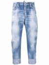 DSQUARED2 WASHED-EFFECT CROPPED JEANS