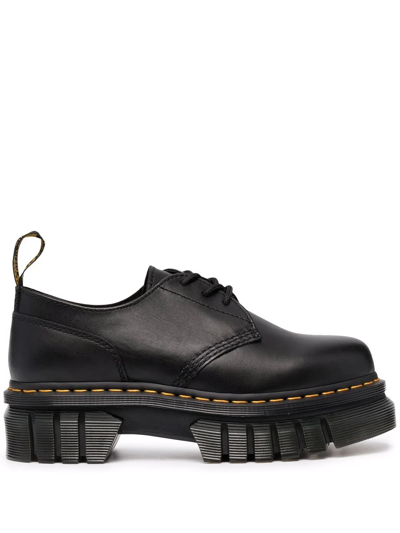 Dr. Martens Audrick Nappa Leather Platform Shoes In Black