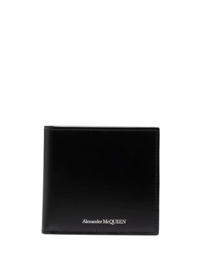 Alexander Mcqueen Bi-fold Leather Wallet In 黑色