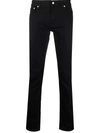 Alexander Mcqueen Logo-embroidered Jeans In 黑色