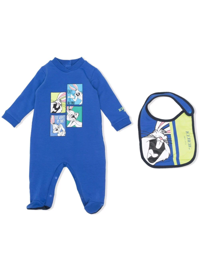 Iceberg Cartoon-print Babygrow Set In 蓝色