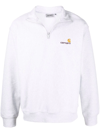 Carhartt American Script Half-zip Sweatshirt In White