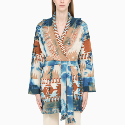 Alanui Multicolour Long Cardigan Pullover In Blue