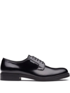 PRADA BRUSHED-LEATHER DERBY SHOES