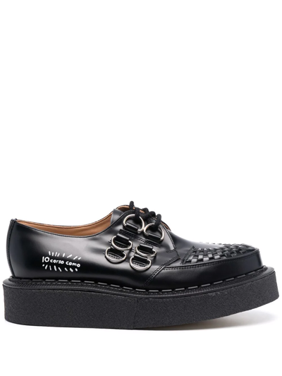 George Cox X 10 Corso Como D-ring Embellished Creepers In Schwarz