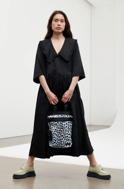 ganni black ruffle dress Ganni Flared dress Black - Women main image 1
