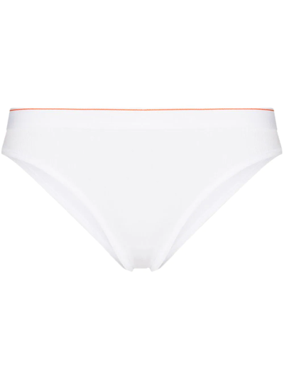 Heron Preston For Calvin Klein Logo-waistband Tanga Briefs In White