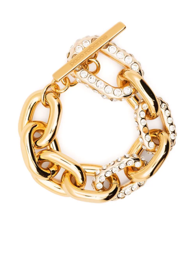 Paco Rabanne Xl-link Crystal-embellished Bracelet In Gold