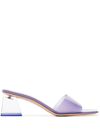 Gianvito Rossi Clear Block-heel Mule Sandals In Purple