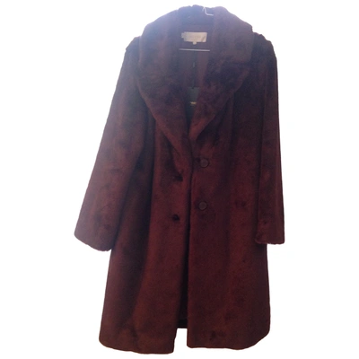 Pre-owned Hobbs Faux Fur Coat In Brown