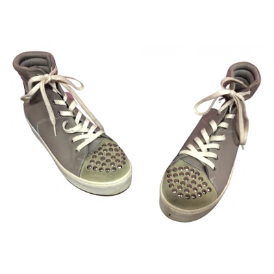Pre-owned Janet & Janet Leather Trainers In Grey