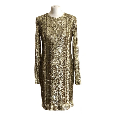 Pre-owned Max Mara Glitter Mini Dress In Gold