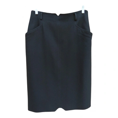 Pre-owned Burberry Wool Mid-length Skirt In Black