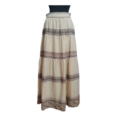 Pre-owned Ermanno Scervino Maxi Skirt In Beige