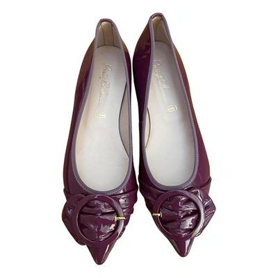 Pre-owned Pretty Ballerinas Leather Ballet Flats In Purple