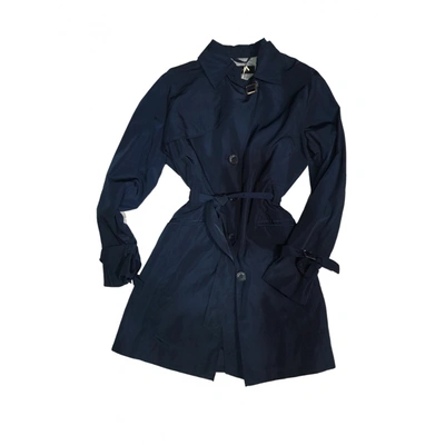 Pre-owned Elena Miro' Trench Coat In Blue
