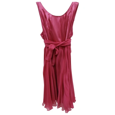 Pre-owned Max & Co Silk Mid-length Dress In Pink