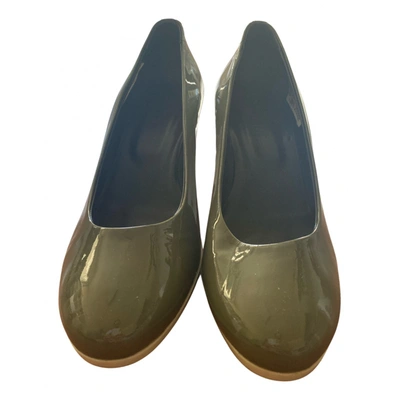 Pre-owned Hogan Patent Leather Heels In Khaki