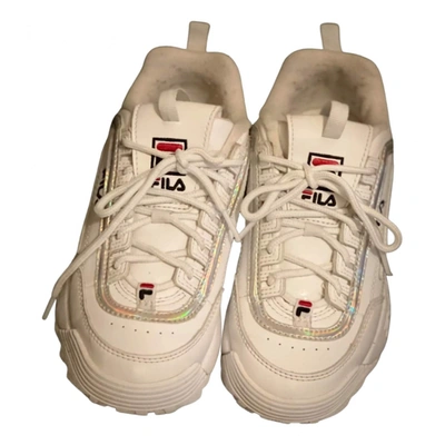 Pre-owned Fila Patent Leather Trainers In White