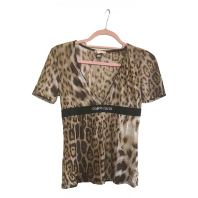 Pre-owned Roberto Cavalli T-shirt In Camel