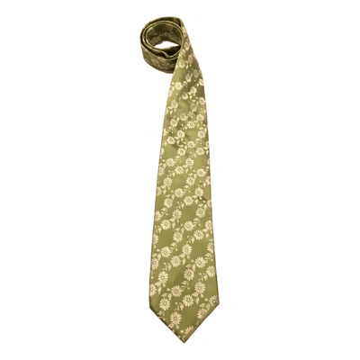 Pre-owned Kenzo Silk Tie In Green