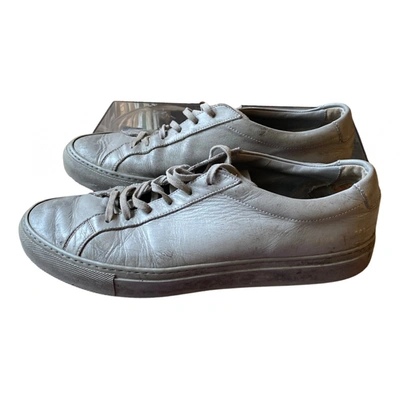 Pre-owned Common Projects Leather Low Trainers In Grey